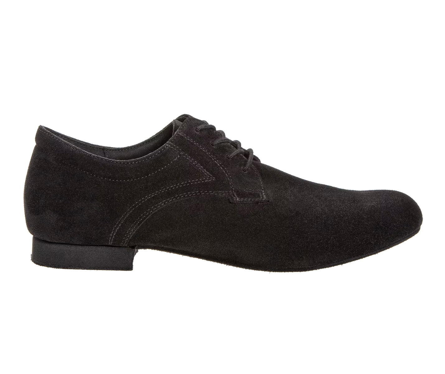 Diamants 085 Tanzschuhe aus schwarzem Veloursleder verfügen über einen niedrigen Absatz und ein Schnürdesign, ideal für besonders breite Füße.